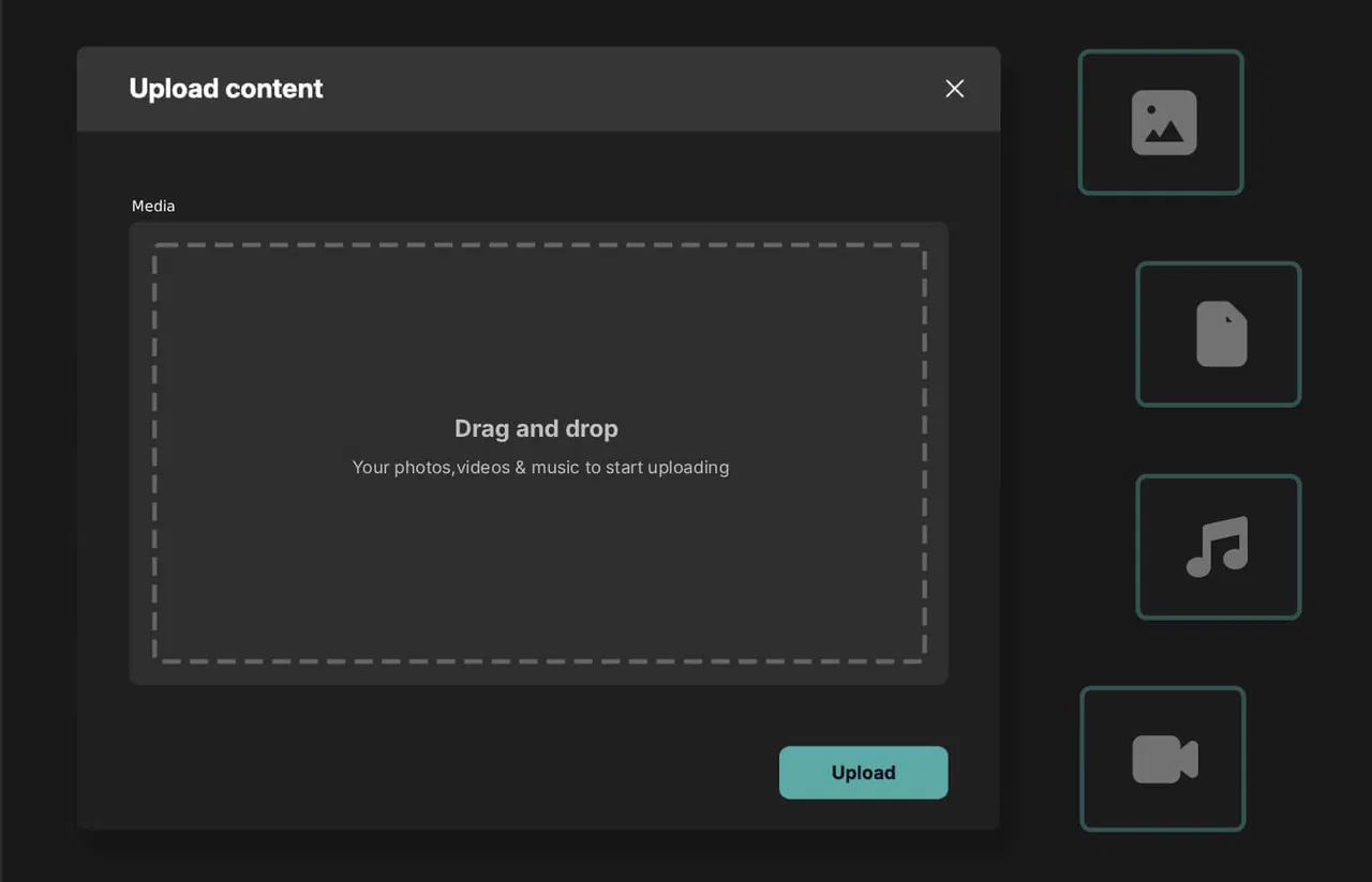screenshot showing Add music, photos & gigs